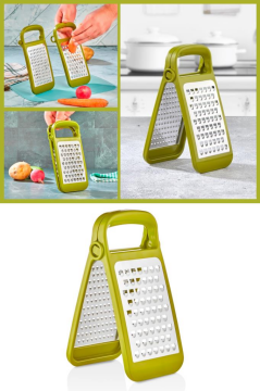 Flosoft Ayrılabilir Inox Paslanmaz Çelik Rende, Pratik Katlanabilir Özel Tasarım Rende Yeşil