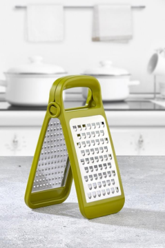 Flosoft Ayrılabilir Inox Paslanmaz Çelik Rende, Pratik Katlanabilir Özel Tasarım Rende Yeşil