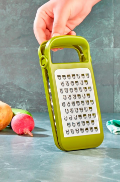 Flosoft Ayrılabilir Inox Paslanmaz Çelik Rende, Pratik Katlanabilir Özel Tasarım Rende Yeşil