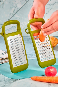 Flosoft Ayrılabilir Inox Paslanmaz Çelik Rende, Pratik Katlanabilir Özel Tasarım Rende Yeşil