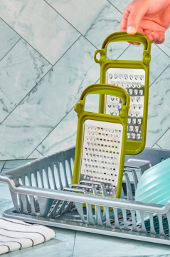 Flosoft Ayrılabilir Inox Paslanmaz Çelik Rende, Pratik Katlanabilir Özel Tasarım Rende Yeşil