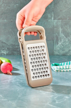 Flosoft Ayrılabilir Inox Paslanmaz Çelik Rende, Pratik Katlanabilir Özel Tasarım Rende Kahve