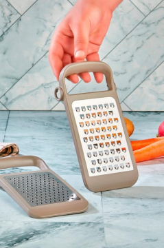 Flosoft Ayrılabilir Inox Paslanmaz Çelik Rende, Pratik Katlanabilir Özel Tasarım Rende Kahve