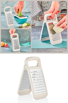 Flosoft Ayrılabilir Inox Paslanmaz Çelik Rende, Pratik Katlanabilir Özel Tasarım Rende Beyaz