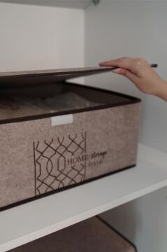 Keçe Kapaklı Baza Hurcu, Yatak Kanepe Altı Yastık Kıyafet Düzenleyici (40X50X19 CM) 2 Adet Kahve