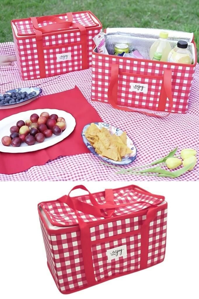 Flora Katlanabilir Termo Çanta, Isı Yalıtımlı Termal Kamp Piknik Çantası Sıcak Soğuk Tutucu 15 Litre