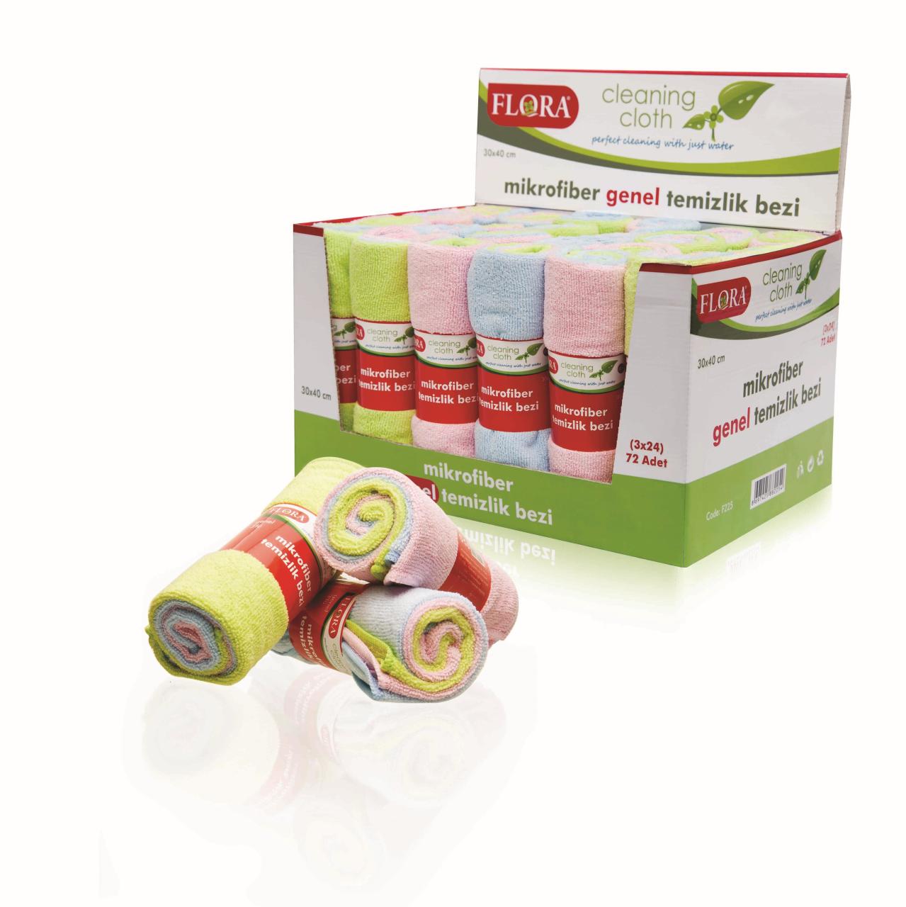 FLORA 3’lü Mikrofiber Temizlik Bezi 30x40 cm F225