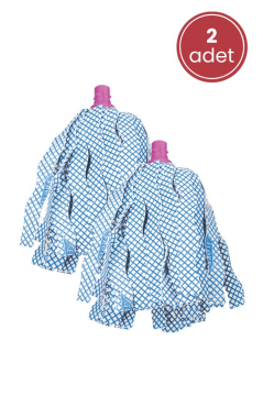 Standart Mop Temizlik Kovalarıyla Uyumlu Sap ve Paspas Seti, 120cm Vidalı Metal Sap + 2 Adet Paspas