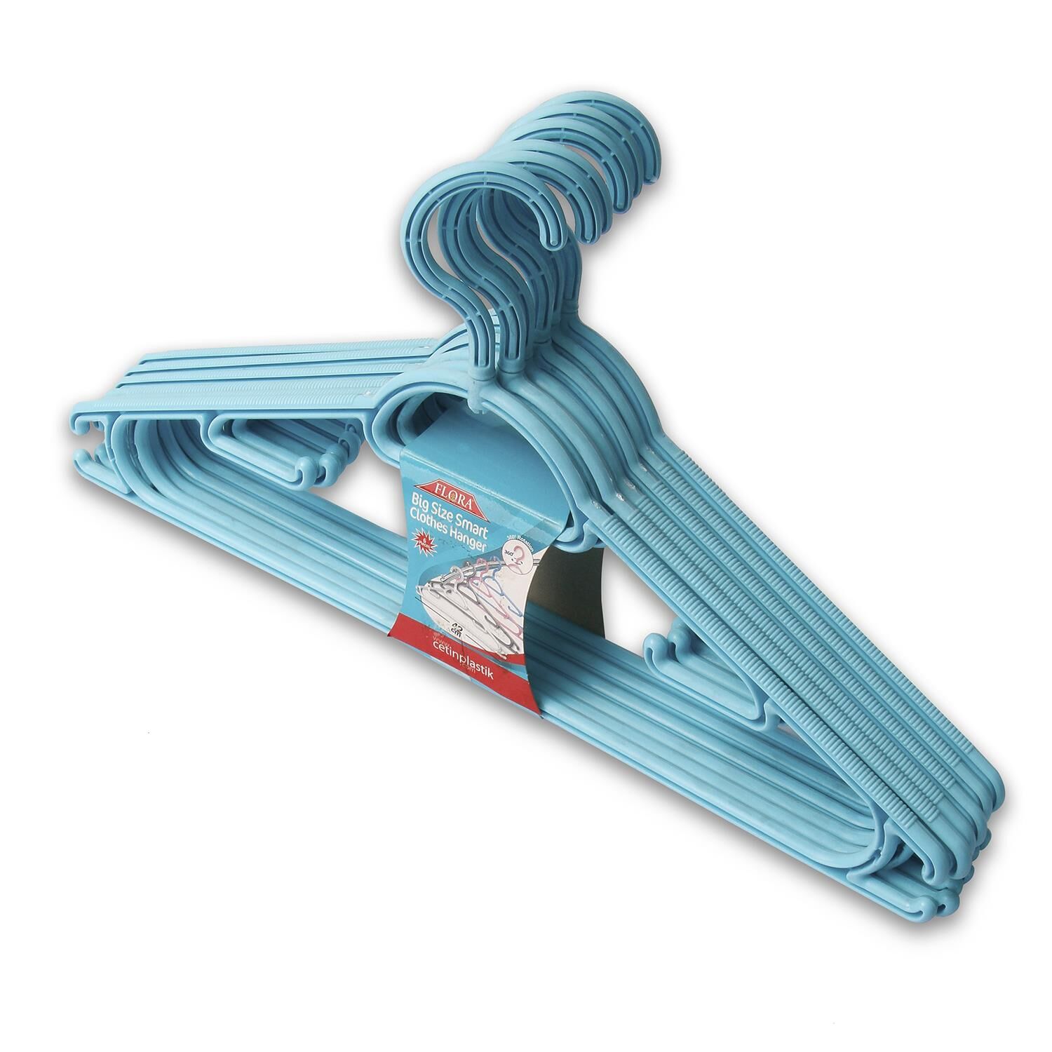 FLORA BÜYÜK BOY SMART ELBİSE ASKISI 6'LI 42 cm F312 Turkuaz