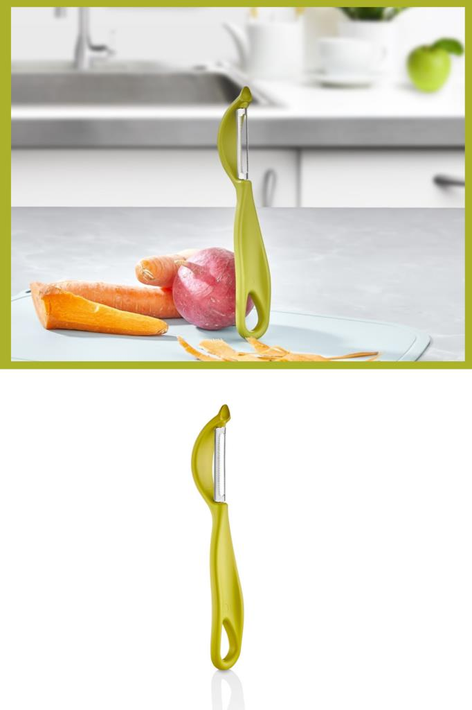 Çok Amaçlı Yan Soyacak, Meyve Sebze Paslanmaz Çelik Bıçaklı Soyucu Yeşil