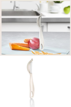 Çok Amaçlı Yan Soyacak, Meyve Sebze Paslanmaz Çelik Bıçaklı Soyucu Beyaz