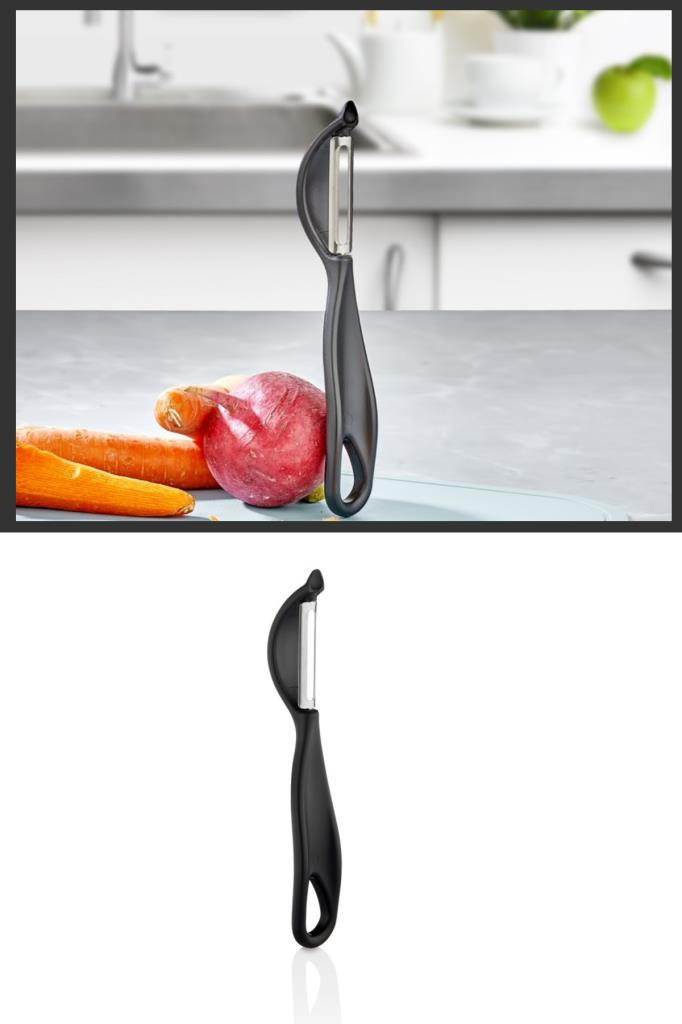 Çok Amaçlı Yan Soyacak, Meyve Sebze Paslanmaz Çelik Bıçaklı Soyucu Siyah
