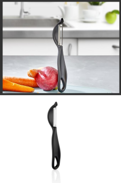 Çok Amaçlı Yan Soyacak, Meyve Sebze Paslanmaz Çelik Bıçaklı Soyucu Siyah