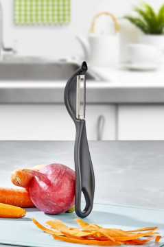 Çok Amaçlı Yan Soyacak, Meyve Sebze Paslanmaz Çelik Bıçaklı Soyucu Siyah