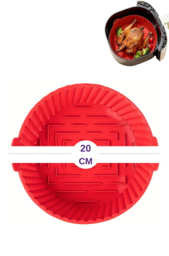 Onikiden Yanmaz Yapışmaz Airfryer Silikon Pişirme Kabı SL099 - Tüm Fritözlerle Uyumlu 20x5cm Kırmızı