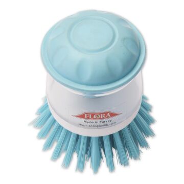 FLORA DETERJAN HAZNELİ BULAŞIK FIRÇASI F389 BEYAZ/TURKUAZ