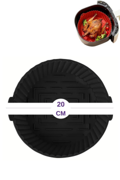 Onikiden Yanmaz Yapışmaz Airfryer Silikon Pişirme Kabı SL099 - Tüm Fritözlerle Uyumlu 20x5cm Siyah