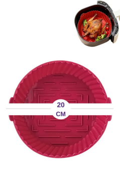 Onikiden Yanmaz Yapışmaz Airfryer Silikon Pişirme Kabı SL099 - Tüm Fritözlerle Uyumlu 20x5cm Fuşya