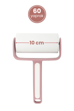 Tüy Toplayıcı ve 6 Adet Yedek Rulo Seti, Kedi Köpek Kıyafet Halı Koltuk Yapışkanlı Rulo Seti Pembe