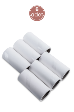 Tüy Toplayıcı ve 6 Adet Yedek Rulo Seti, Kedi Köpek Kıyafet Halı Koltuk Yapışkanlı Rulo Seti Pembe