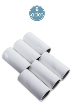 Tüy Toplayıcı ve 6 Adet Yedek Rulo Seti, Kedi Köpek Kıyafet Halı Koltuk Yapışkanlı Rulo Seti Mavi