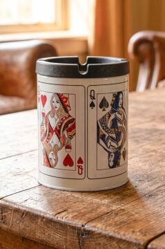 3 Adet Desenli Metal Gövdeli Kokusuz Dumansız Küllük, Koku Hapsetme Özellikli Şık Tasarım