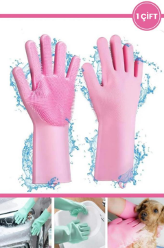 SİLİCOLİFE SİHİRLİ ÇOK FONKSİYONLU BULAŞIK ELDİVENİ SL-060 Pembe