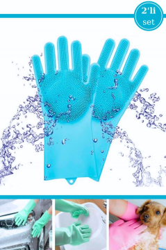 SİLİCOLİFE SİHİRLİ ÇOK FONKSİYONLU BULAŞIK ELDİVENİ SL-060 Mavi