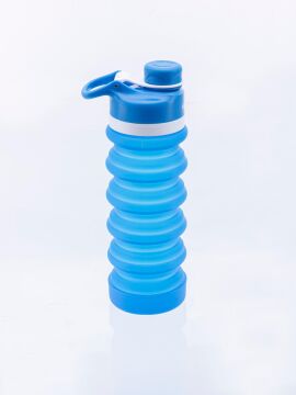 SİLİCOLİFE AKORDİYON KATLANABİLİR SİLİKON SU MATARASI SL-062 Mavi