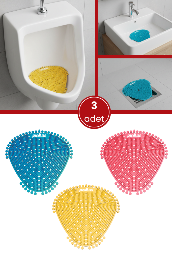 3 Adet PisMiss Üçgen Koku Giderici, Pisuvar Lavabo Banyo Gider Süzgeci Kir Leke Tutmaz 30 Gün Etkili