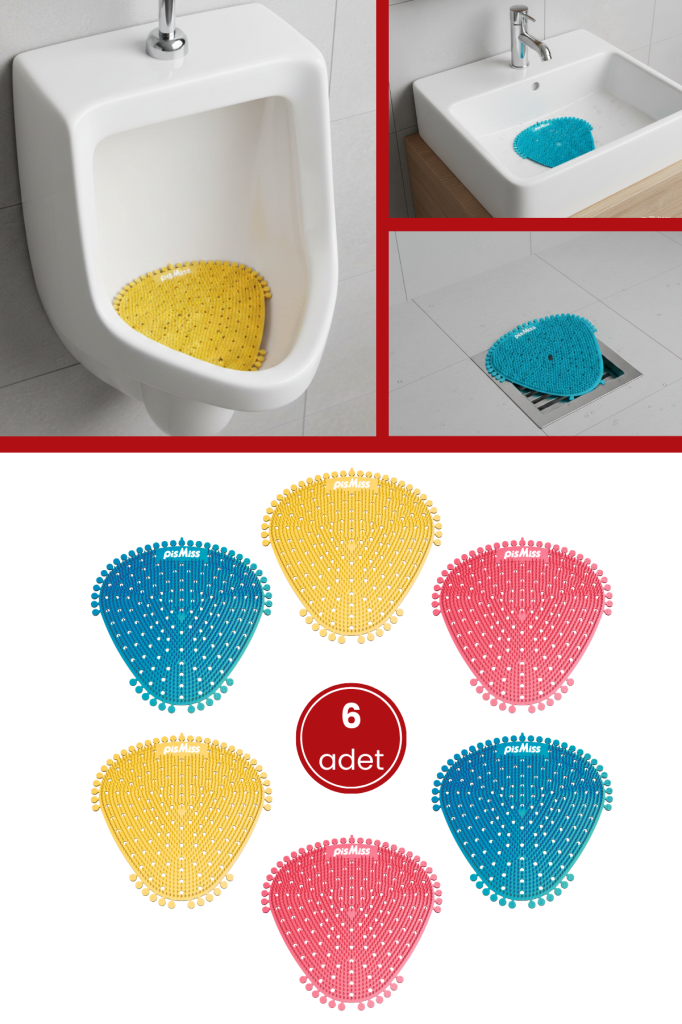 6 Adet PisMiss Üçgen Koku Giderici, Pisuvar Lavabo Banyo Gider Süzgeci Kir Leke Tutmaz 30 Gün Etkili