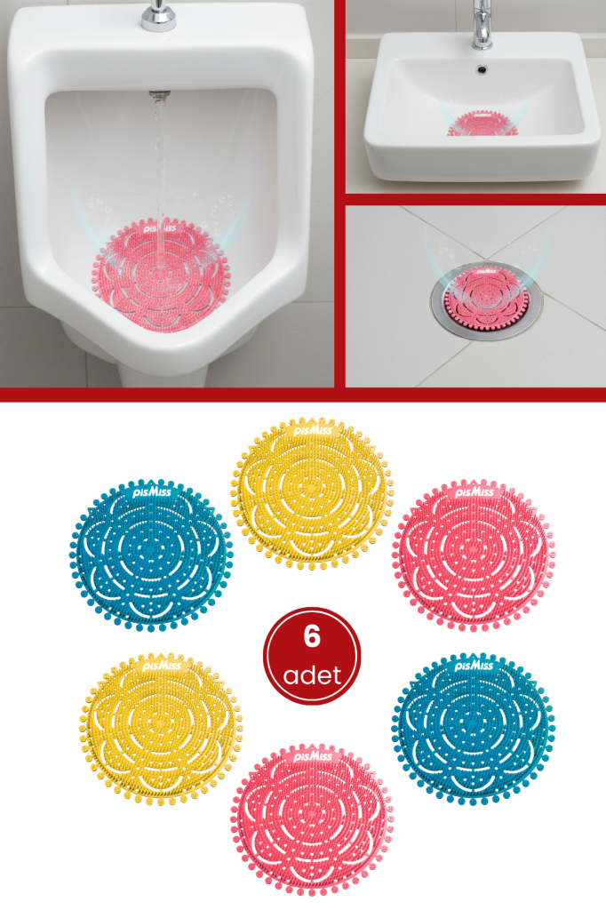 6 Adet PisMiss Yuvarlak Koku Giderici, Pisuvar Lavabo Banyo Gider Süzgeci Kir Tutmaz 30 Gün Etkili