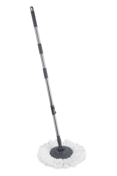 Flora Balerina Döner Başlıklı Mop Sap Seti F181, Saplı Başlıklı Mikrofiber Temizlik Paspası Gri