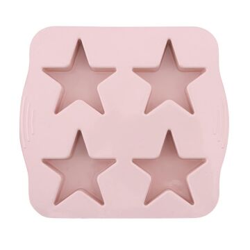 SİLİCOLİFE 4'LÜ YILDIZ KEK KALIBI SOFT PEMBE