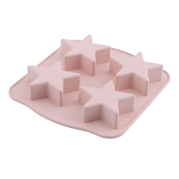 SİLİCOLİFE 4'LÜ YILDIZ KEK KALIBI SOFT PEMBE