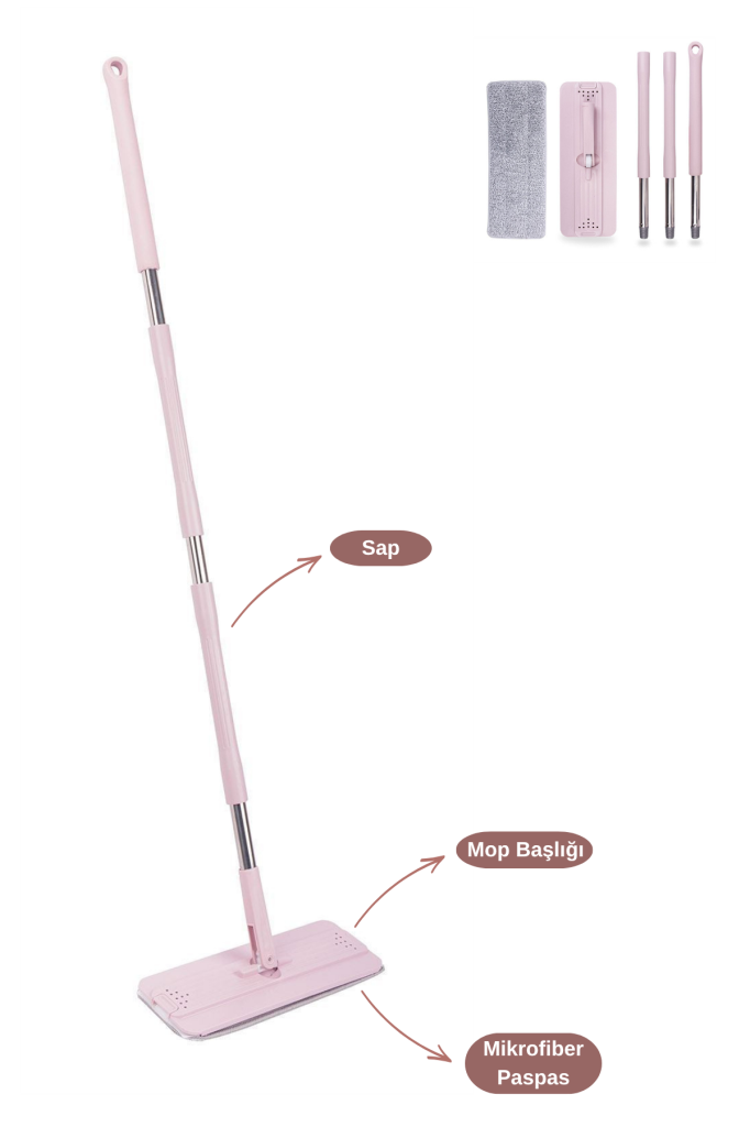 Tablet Mop Sap Seti F401, Mikrofiber Islak Kuru Zemin Yüzey Temizleyici (Flora Tablet Setiyle Uyumlu)