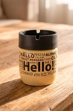 2 Adet Cam Gövdeli Metal Kapaklı Kokusuz Dumansız Küllük, Koku Hapsetme Özellikli Şık Tasarım Sarı