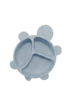 Kaplumbağa Figürlü 3 Bölmeli Bebek Mama Tabağı, Ek Gıda Beslenme Tabağı Plastik BPA Free Yeşil