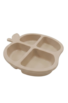 Elma Figürlü 4 Bölmeli Bebek Mama Tabağı, Ek Gıda Beslenme Tabağı Plastik BPA Free