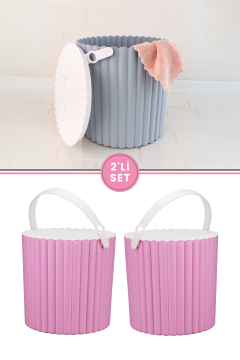 FLORA 2'Lİ UN VE BAKLİYAT KABI, TRENDY ÇOK AMAÇLI YUVARLAK SAKLAMA KOVASI F365