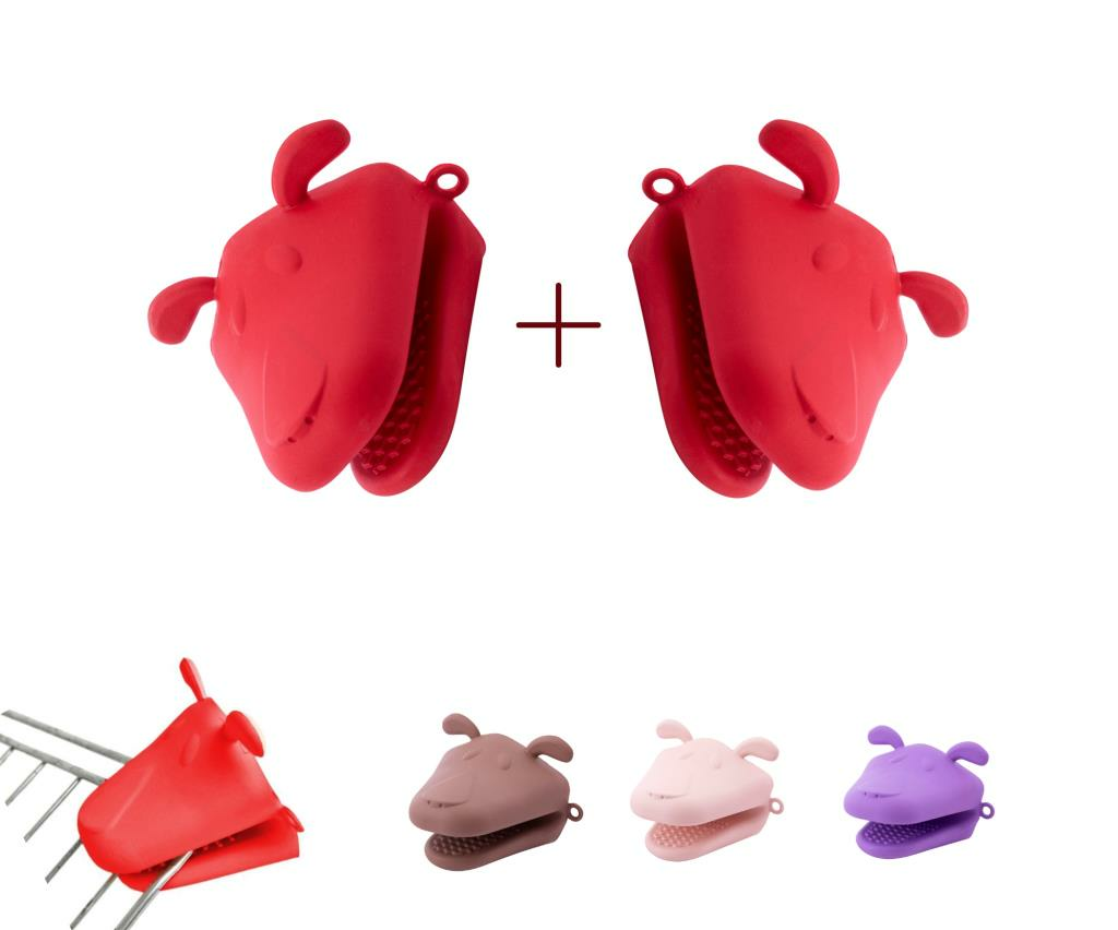 Silicolife 2 Adet Silikon Fırın Eldiveni Isı Yalıtımlı Mikrodalga Fırın Tencere Tepsi Tutacak Seti SL41