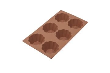 SİLİCOLİFE 6'LI YONCA KEK VE SUFLE KALIBI KAHVERENGİ