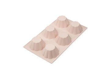 SİLİCOLİFE 6'LI YONCA KEK VE SUFLE KALIBI SOFT PEMBE