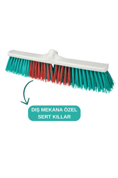 Meydan Dış Mekan Fırçası 50 Cm, Park Bahçe Yaprak Moloz Süpürme Toplama Süpürgesi Sert Çalı Fırça