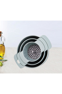 Süzgeçli Huni Seti, Çok Amaçlı Yağlık Sirkelik Huni 4’lü Set (3Boy+Süzgeç)