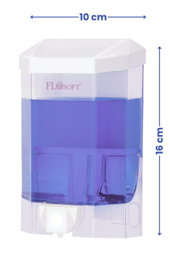 Flosoft F032 Eko Sıvı Sabunluk 500 ml 24 Adet, Duvara Monte Şeffaf Hazneli Sabun Dispenseri 1 Koli=24 adet