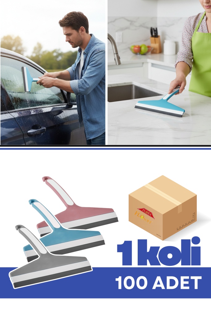 Flora F009 Fanatik Camsil 20 cm 100 Adet, Pratik Lastikli Cam Silme Aparatı 1 Koli=100 Adet