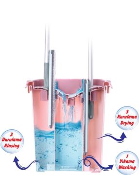 FLORA 3 BÖLMELİ TRİO TABLET MOP SETİ VE 4 ADET MİKROFİBER BEZ F405