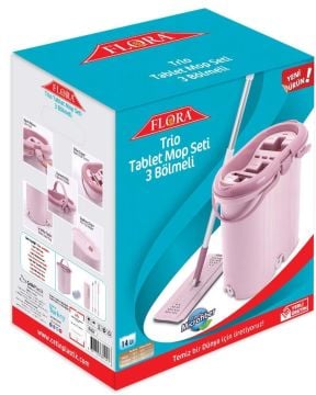 FLORA 3 BÖLMELİ TRİO TABLET MOP SETİ VE 4 ADET MİKROFİBER BEZ F405