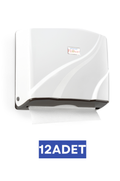 Flosoft F177 200’lü Z Katlamalı Kağıt Havlu Dispenseri 12 Adet Beyaz, 200 Kağıt Kapasiteli Duvara Monte Hijyenik Havluluk 1 Koli=12 Adet